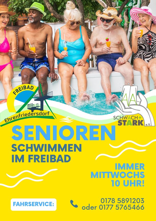 Plakat Seniorenschwimmen in Ehrenfriedersdorf